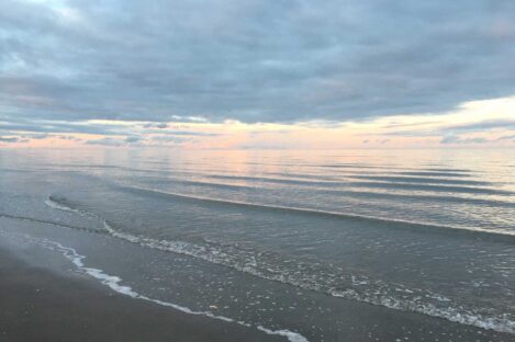Stranden en kold januar morgen